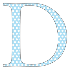 A-Z 26 Images - CAPS Baby Blue Polkadots Alphabet Set