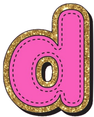 Bright Pink Alphabet trimmed in glittery gold Very Girly!