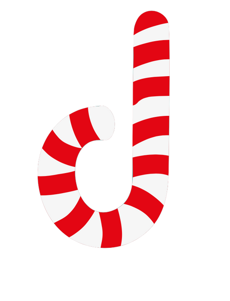 Candy Cane Christmas Alphabet Set - Lower case a-z