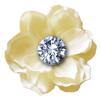 Flower Cream Diamond Rhinestone bling