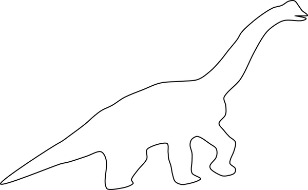 Dinosaur Outline White