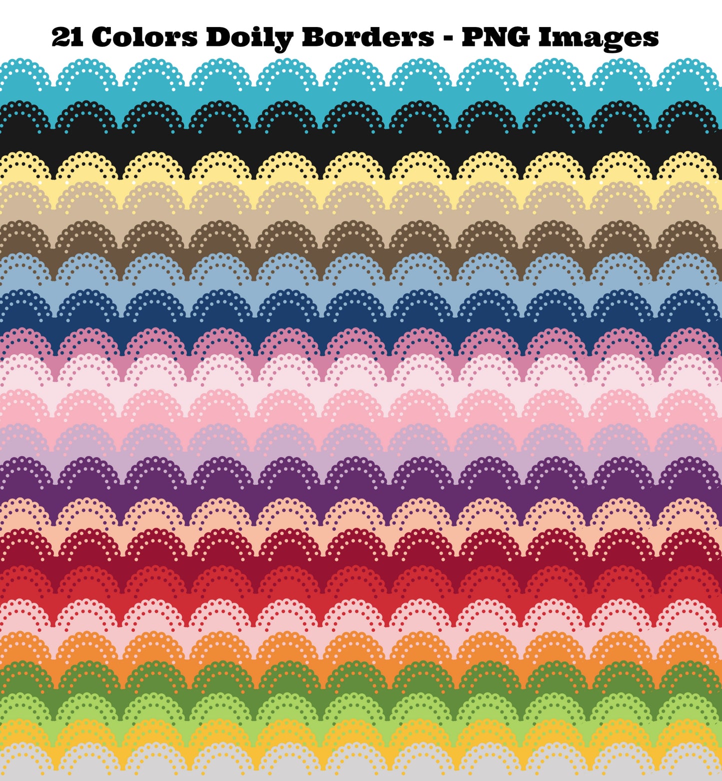 21 Colors - Doily Borders - Trim