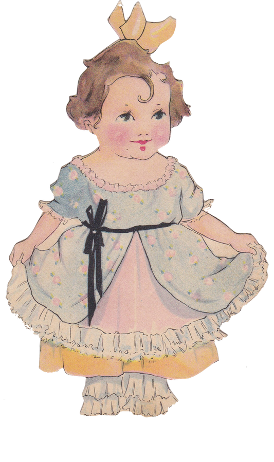 Precious Little Girl in Ruffled Dress & Bloomers - Ephemera