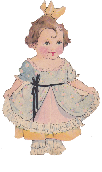 Precious Little Girl in Ruffled Dress & Bloomers - Ephemera