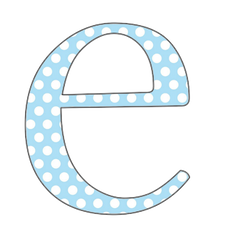 A-Z 26 Images - LOWERCASE Baby Blue Polkadots Alphabet Set