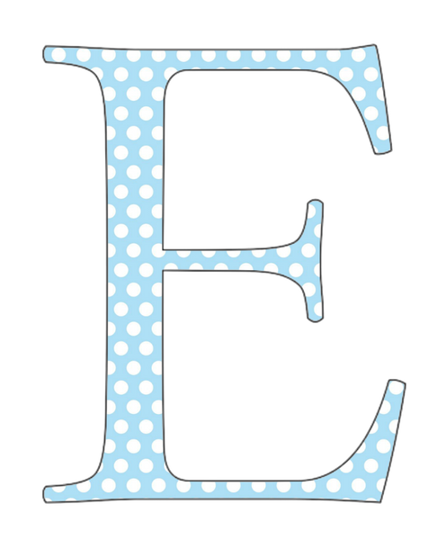 A-Z 26 Images - CAPS Baby Blue Polkadots Alphabet Set