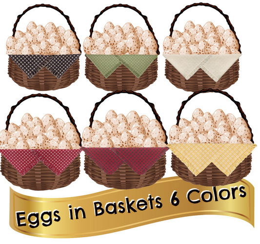 Country Eggs & Baskets 6 Colors