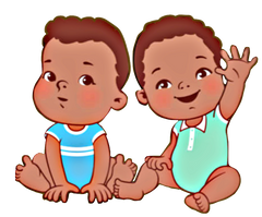 Twins Boys, Latin, Ethnic, Adorable Twin Babies Clip Art Transparent back PNG image
