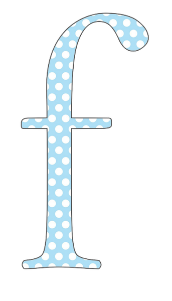 A-Z 26 Images - LOWERCASE Baby Blue Polkadots Alphabet Set