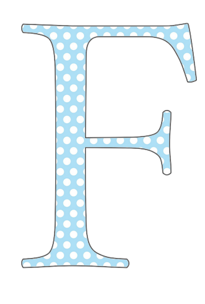 A-Z 26 Images - CAPS Baby Blue Polkadots Alphabet Set