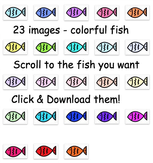 23 images - Little Scribble Fish  23 Colors