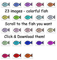 23 images - Little Scribble Fish  23 Colors