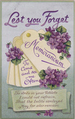 Beautiful Violet Forget Me Not Postcard