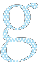 A-Z 26 Images - LOWERCASE Baby Blue Polkadots Alphabet Set