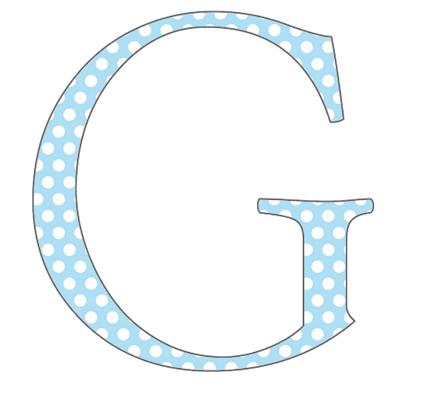 A-Z 26 Images - CAPS Baby Blue Polkadots Alphabet Set