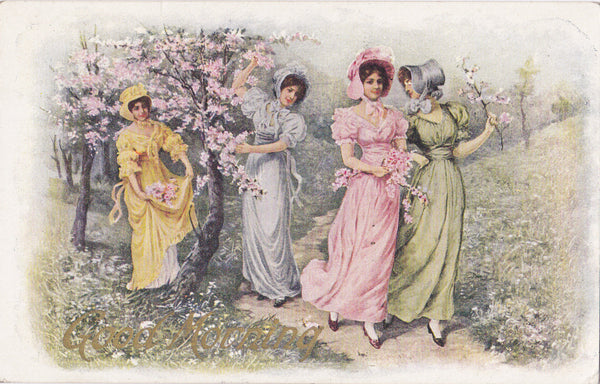 Victorian Beautiful Women  - Good Morning Vintage Postcard