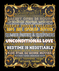GrandParent's Rules - The Rules for kids Grandparents, Parents, Home Rules Sign - Print - Printable
