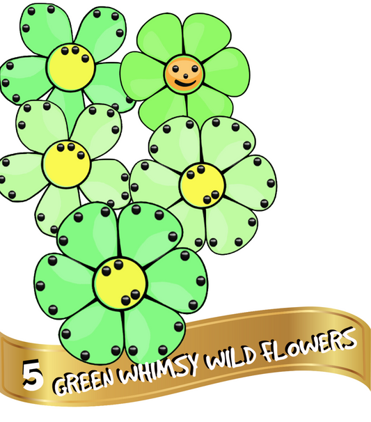5 Green Whimsy Wild Flowers