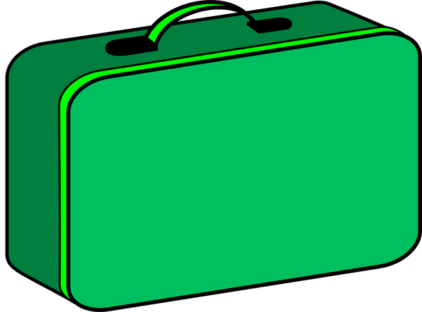 Green suitcase vintage style luggage
