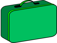 Green suitcase vintage style luggage
