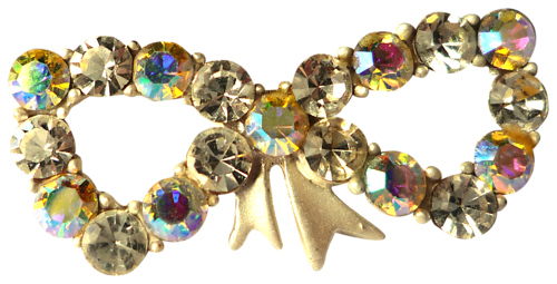 Antique Rhinestone glasses gold Brooch