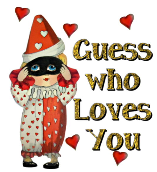Guess who loves you clip art transparent back