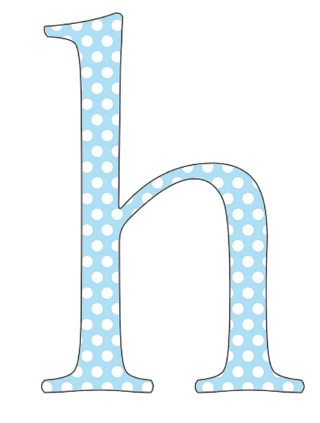 A-Z 26 Images - LOWERCASE Baby Blue Polkadots Alphabet Set