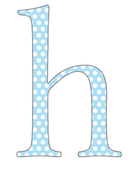 A-Z 26 Images - LOWERCASE Baby Blue Polkadots Alphabet Set