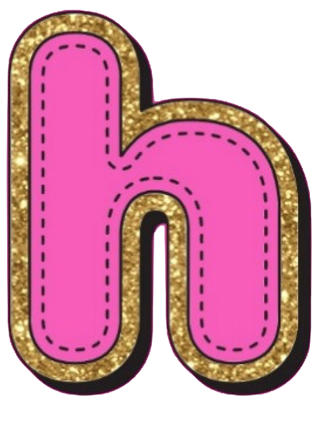 Bright Pink Alphabet trimmed in glittery gold Very Girly!