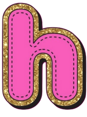 Bright Pink Alphabet trimmed in glittery gold Very Girly!