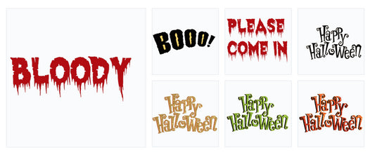 Halloween words and logos Happy Halloween