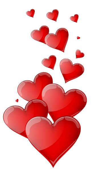 Shiny Love Red Hearts Spray or cluster Clip Art PNG image Transparent