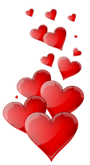 Shiny Love Red Hearts Spray or cluster Clip Art PNG image Transparent