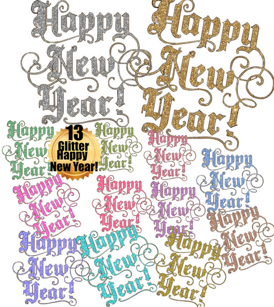 13 Colors - Happy New Year Bundle!  Glitter & Large