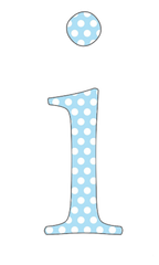 A-Z 26 Images - LOWERCASE Baby Blue Polkadots Alphabet Set