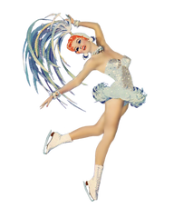 Ice Follies Vintage Ice Skating Glamour Girl Redhead clip art