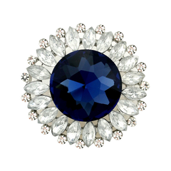 Blue Sapphire Diamond Brooch