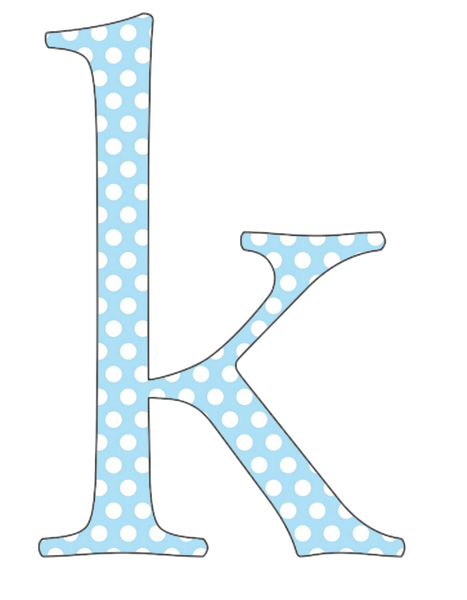 A-Z 26 Images - LOWERCASE Baby Blue Polkadots Alphabet Set