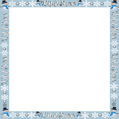 Let It Snow Border with Transparent Background 12x12