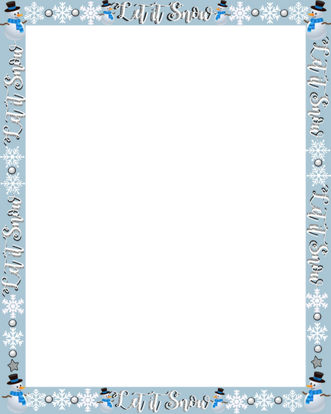 Let It Snow Border with Transparent Background 8x10