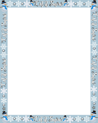 Let It Snow Border with Transparent Background 8x10
