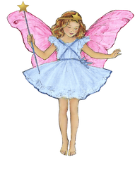 Fairy blue dress and pink wings