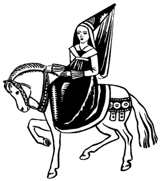 Medieval Lady Riding a Horse