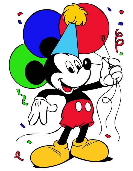 Mickey Mouse With Birthday Balloons