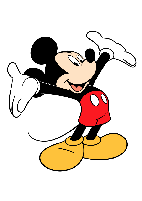 Mickey Mouse with big hands out