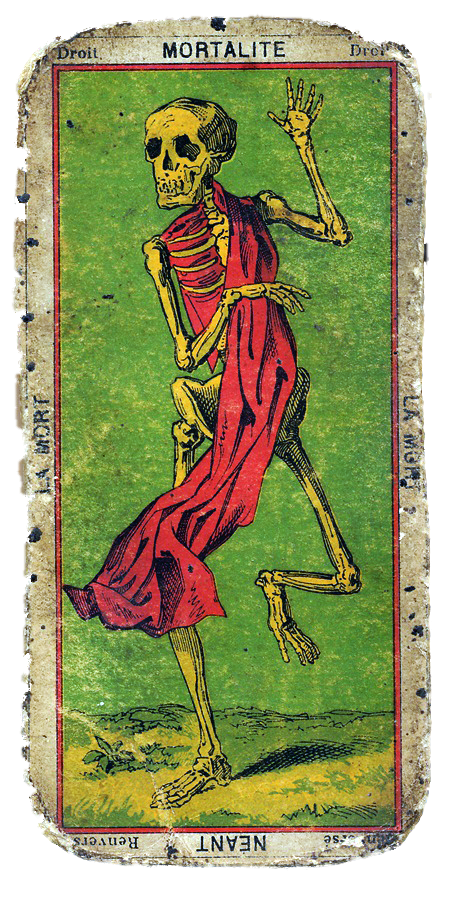 Scary Tarot Card "Mortality' Skeleton