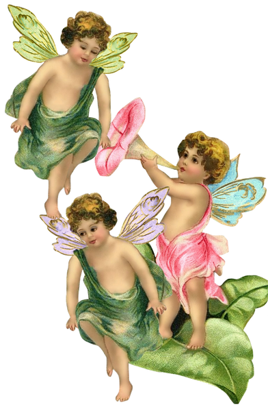 Three Little Fairies - Vintage Fairy