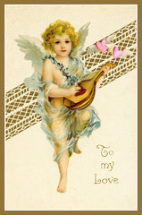 To My Love  - Beautiful Vintage Angel Postcard