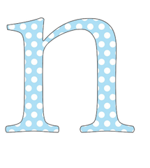 A-Z 26 Images - LOWERCASE Baby Blue Polkadots Alphabet Set