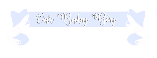 Our Baby Boy Banner White On Blue